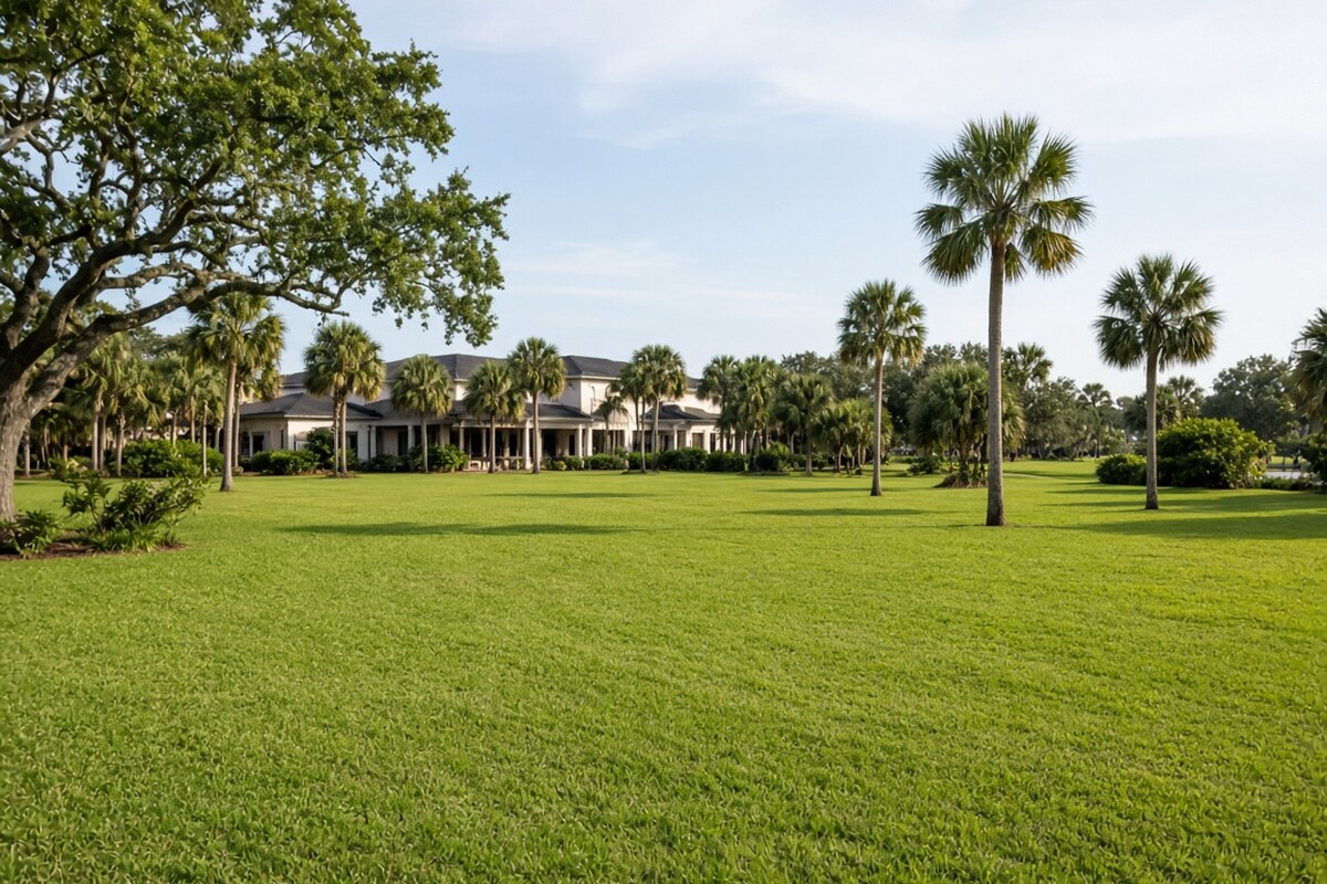 A wide commercial lawn area ready for sod